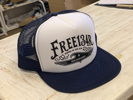 134R Mesh Cap EagleWave Logo Wh/Ny