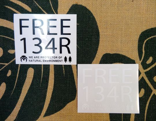 134R vinyl sticker FREE 134R #134R-ST023004